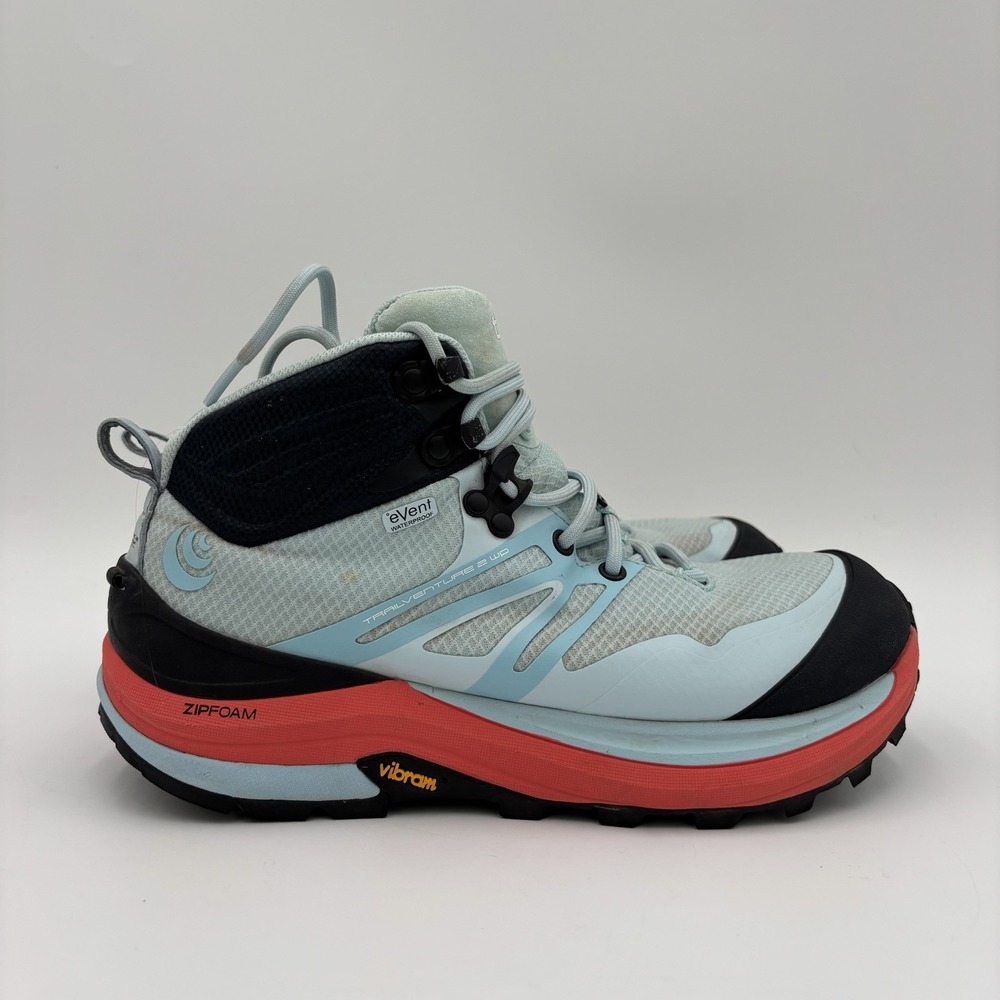 Topo Athletic Trailventure 2 Hiking Boots Womens Size 8.5 Blue Black Waterproof